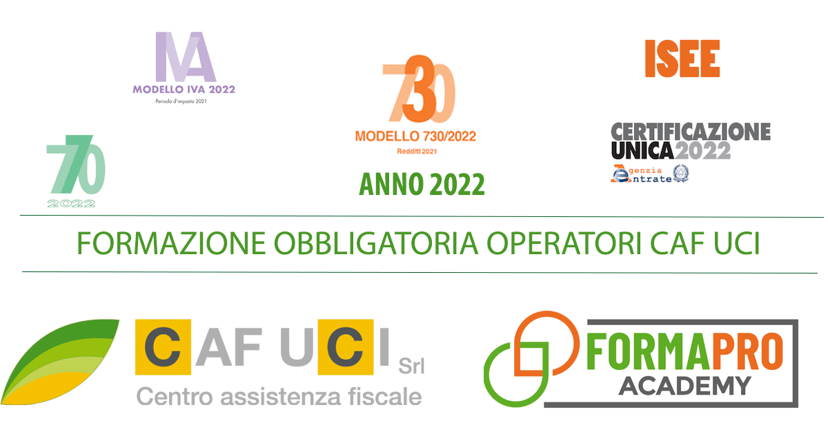 FORMAZIONE OBBLIGATORIA OPERATORI CAF UCI 2022
